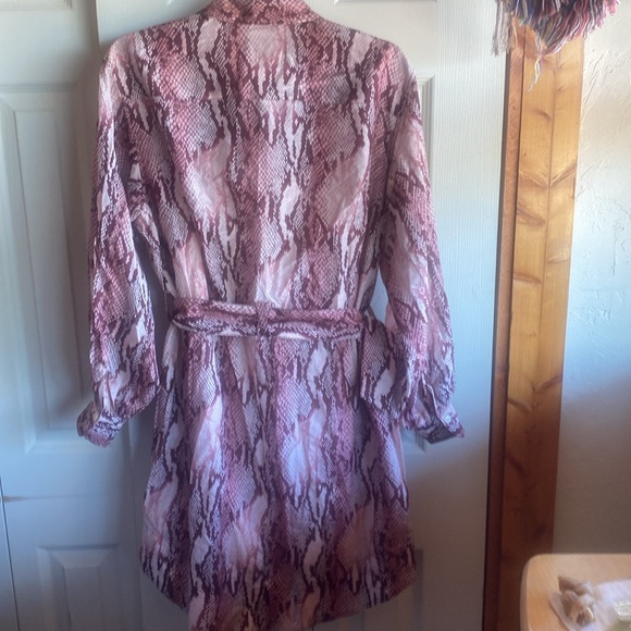 Current Elliott NWT Carmel Python Print Slip & Belted Long Sleeve Dress sz 2 - Picture 4 of 15